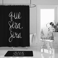 green plant english word shower curtain bathroom waterproof printing cactus succulent shower curtain with