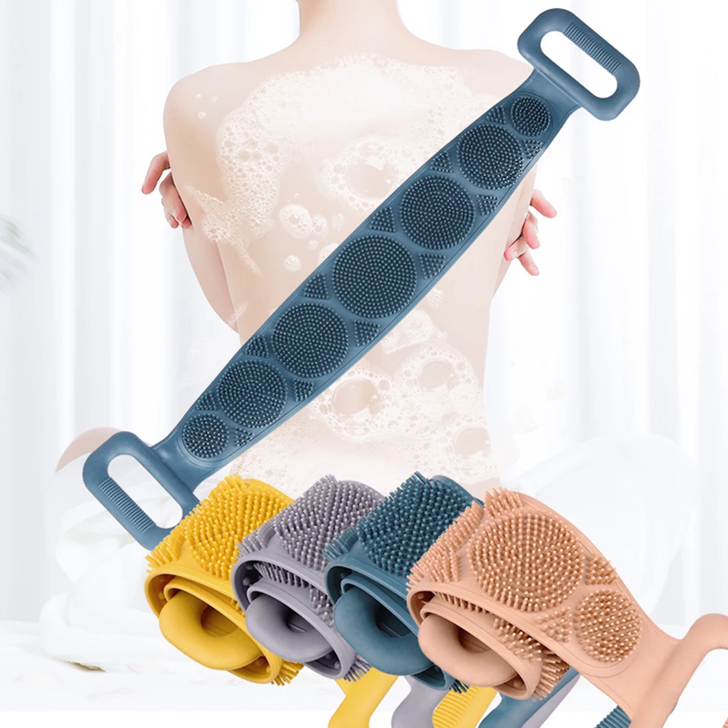

Silicone Bath Body Brush Soft Body Rub Brush Body Exfoliating Massage For Shower Body Cleaning Bathroom Shower Washing Strap