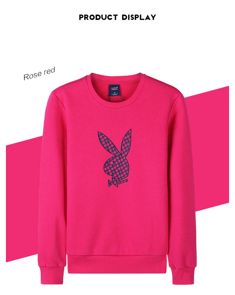 PLAYBOY Новая Модная стильная женская толстовка, Повседневная Уличная одежда, толстовки с буквенным принтом, черный свитер, пуловер для женщин