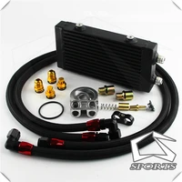 small 9 5x5 5x1 58core dual pass bar plate oil cooler w73 deg thermostatic filter adapter kit