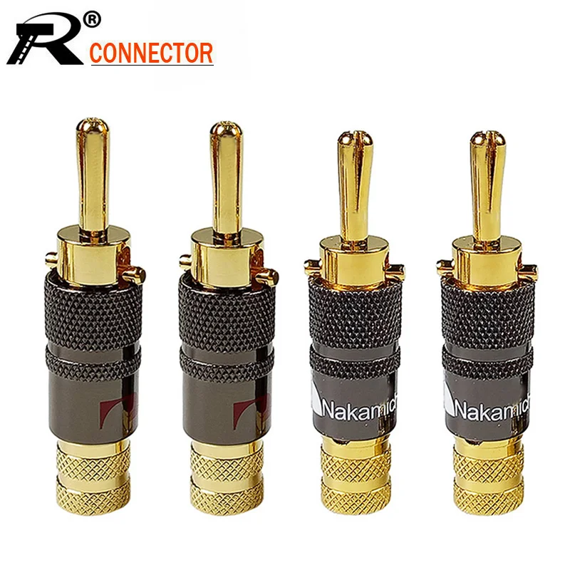 10 шт./лот разъем для провода типа банан медный позолоченный винт