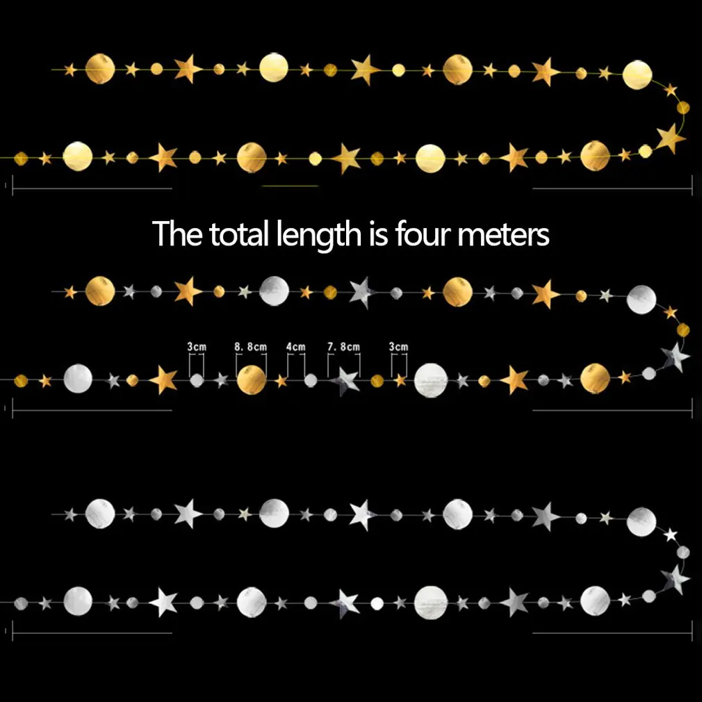 4 м Звезда и круглый диск рисунок Свадебный класс магазин оконный Баннер Висячие