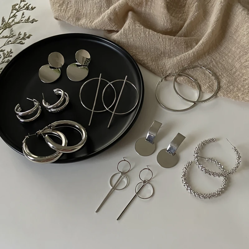 Модные серьги 2021 большие геометрические круглые для женщин Подвесные модные