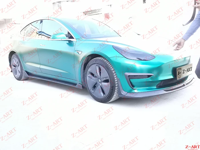 Z ART углеродное волокно Передняя створка для Tesla модель 3 переднего бампера