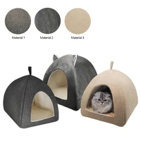 cute cat bed indoor kitten house cattery warm small dogs nest winte foldable cave sleeping plush mats soft keep warm in spring