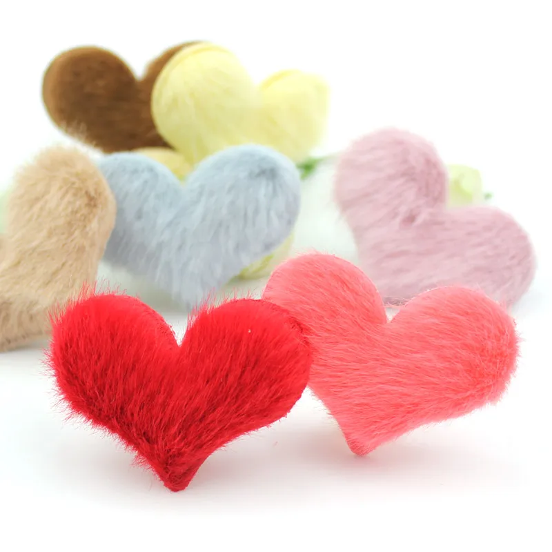 Аппликации с плюшевой подкладкой в виде сердца для детей 24 шт. 3 8*5 см заколка