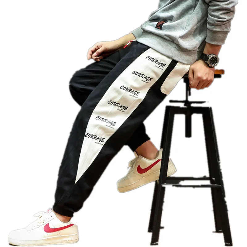 

Men's Pants Pockets Cargo Harem 2021 Hip Hop Casual Stretch Male Joggers Loose Trousers Fashion Casual Streetwear Pants