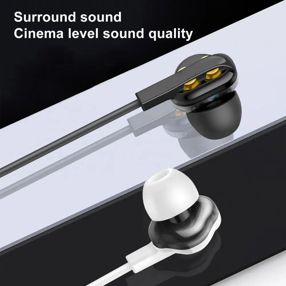 

Bass In-ear Sports Earphone R7 3.5mm Dual Speaker Dynamic Subwoofer Wired Headset Noise Reduction Stereo Hifi With Microphone