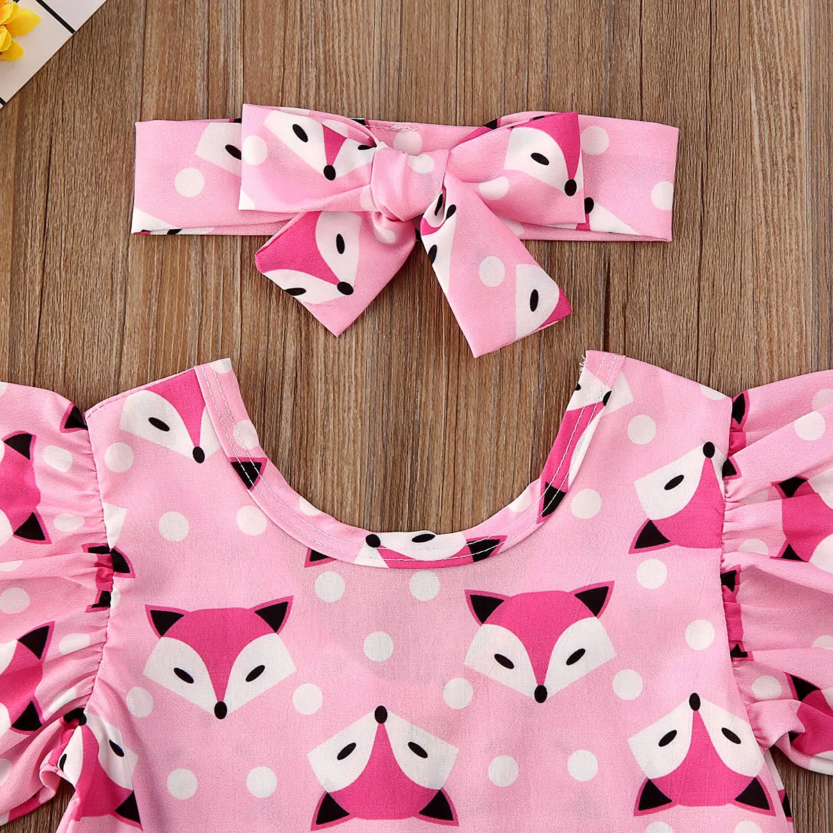 Комбинезон для новорожденных с коротким рукавом и лисой | Мать ребенок