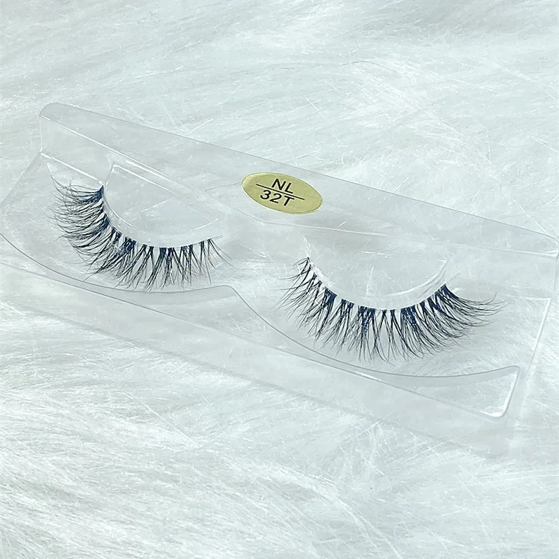 

2Pairs short Mink Lashes 3D Mink Eyelashes Invisible Band Natural Black Mink False Eyelash Full Strip cilios posticos Reusable