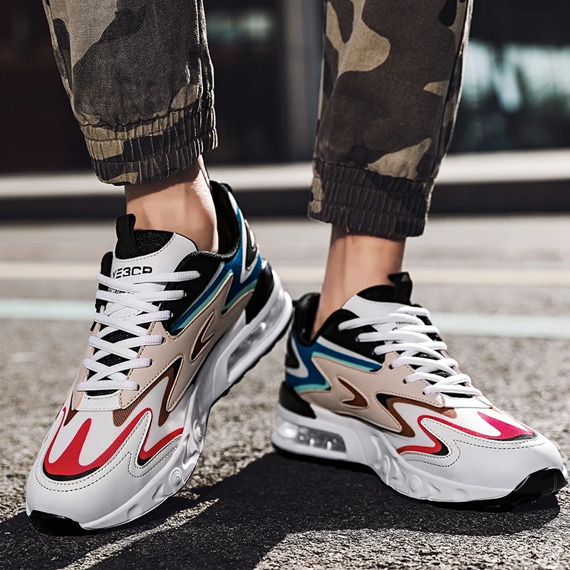 

Men Sneakers Outdoor Casual Shoes Men 2021 Fashion Breathable Non-Slip Platform SportShoes Male Breathable Lace-Up Loafers Plus