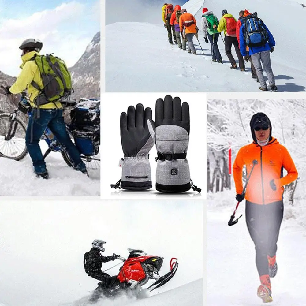 

Electric Heating Snowmobile Snowboard Ski Gloves Snow Mittens Windproof Waterproof Men Women Snowboarding Skiing Gloves