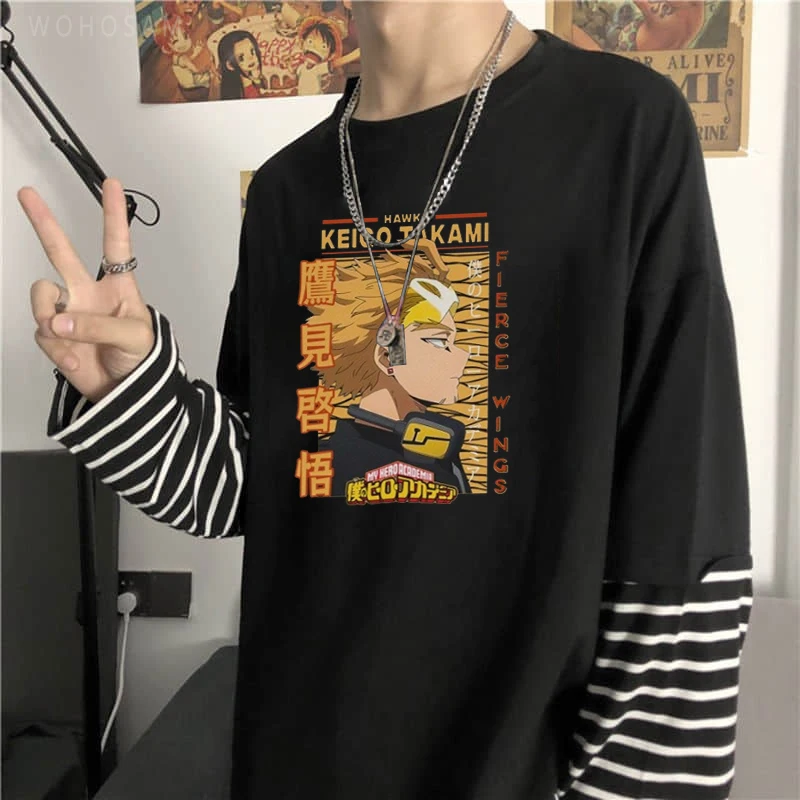 Футболка с длинным рукавом Харадзюку аниме Моя геройская академия таками кейго