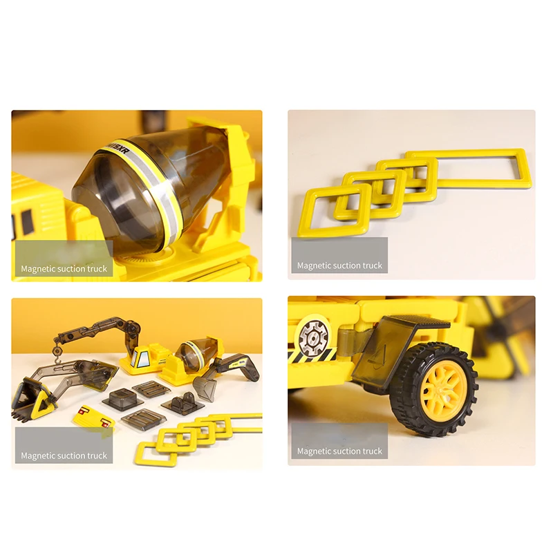 62 шт в наборе магнитные блоки грузовик строительная техника автомобиль игрушка