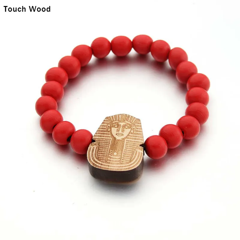 

Wooden pendant bracelet / street dance popular hip-hop jewelry / wholesale dropshipping