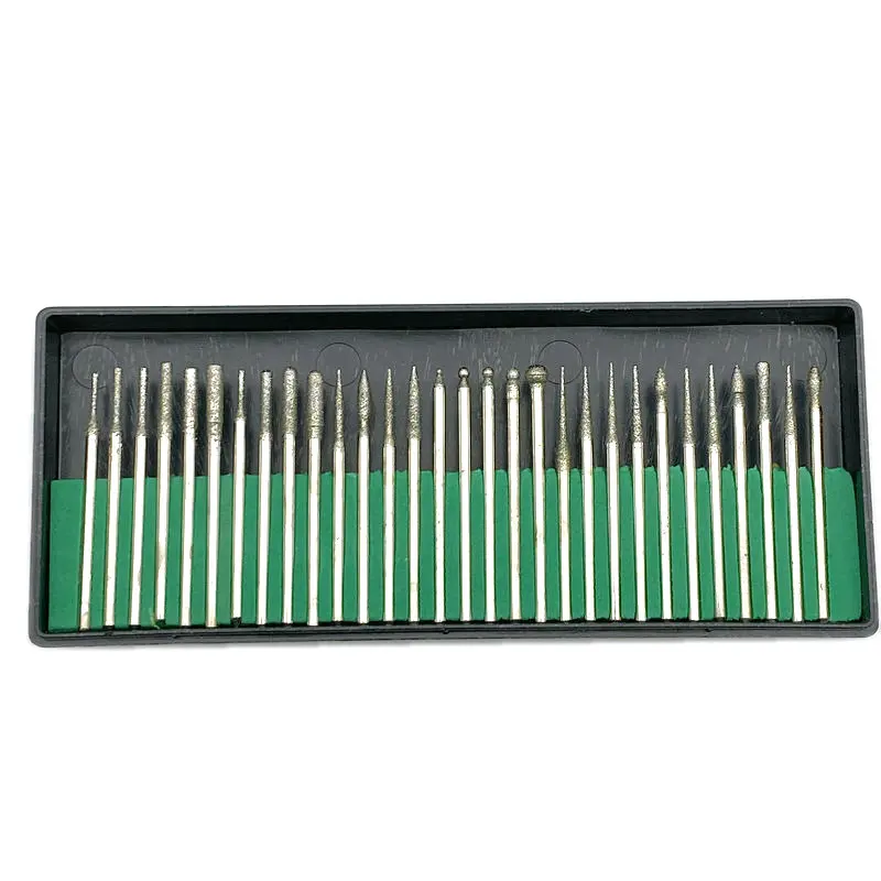 Алмазные шлифовальные буры с хвостовиком 30 шт. 2 35 мм игольчатый гравировальный