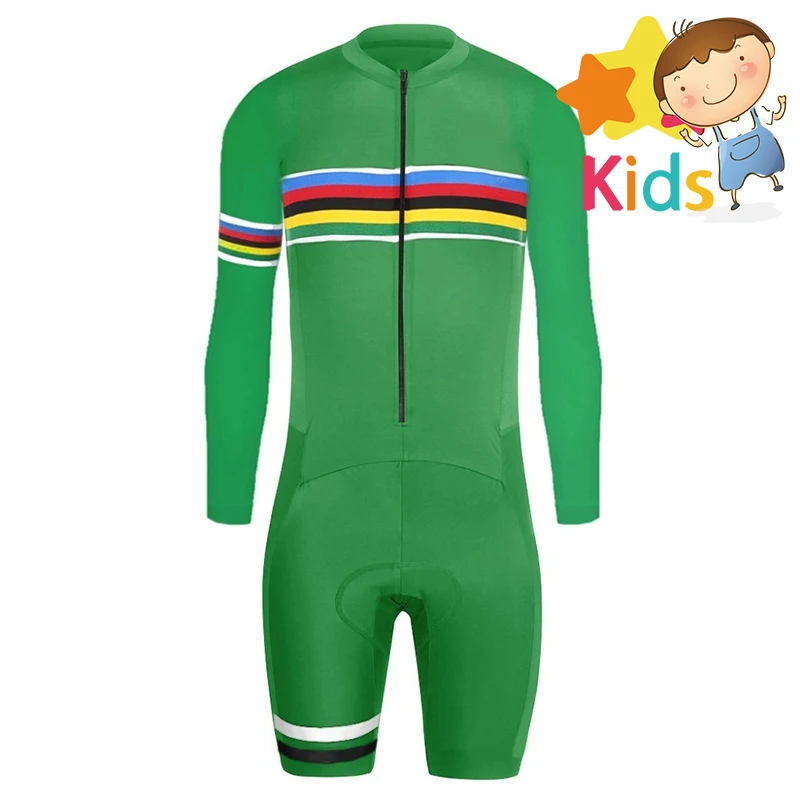 Триатлон для детей Pro Speedsuit Детский велосипедный костюм с длинным рукавом Trisuit Racing