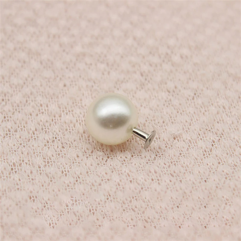 

Pearl + Rivet half hole imitation pearl DIY hand press hit nail beads to send base wedding dress accessories50pcs