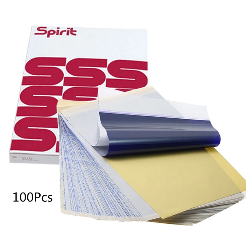 

100 Sheets Tattoo Transfer Paper A4-Size 4 Layers Spirit-Stencil Carbon
