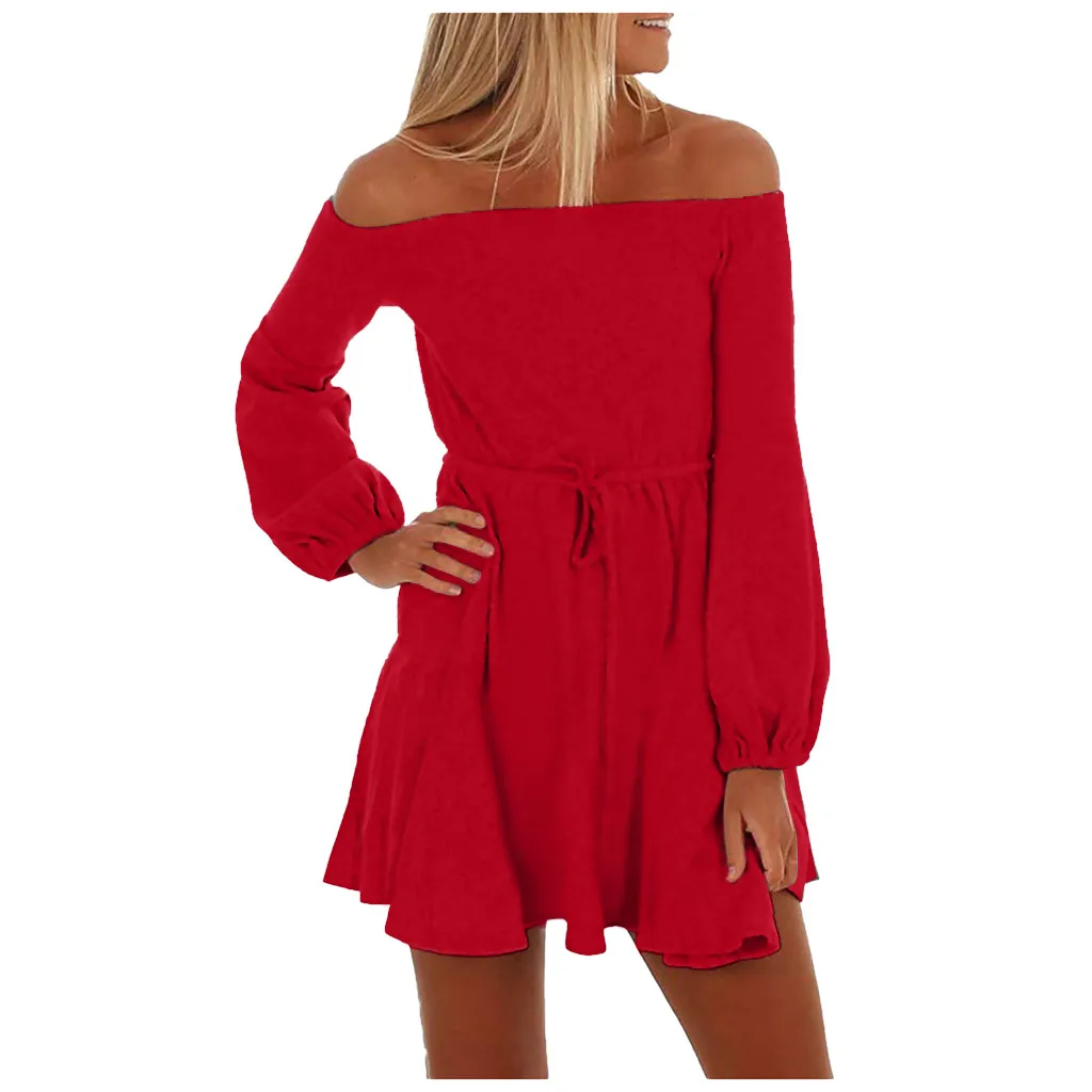 Осень зима 2020 женское модное милое однотонное мини платье А силуэта SAGACE с