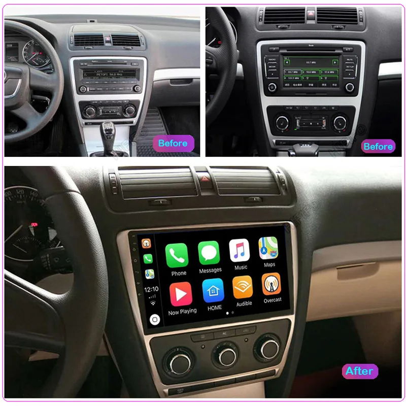 Мультимедийная магнитола Carplay 2DIN 10 1 дюйма 4G + WiFi GPS для SKODA Octavia 2 A5 2007-2014 | Автомобили
