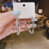 new trend personality exaggeration flash drill claw chain hollow ear ring alloy gold and silver plated lady temperament earrings