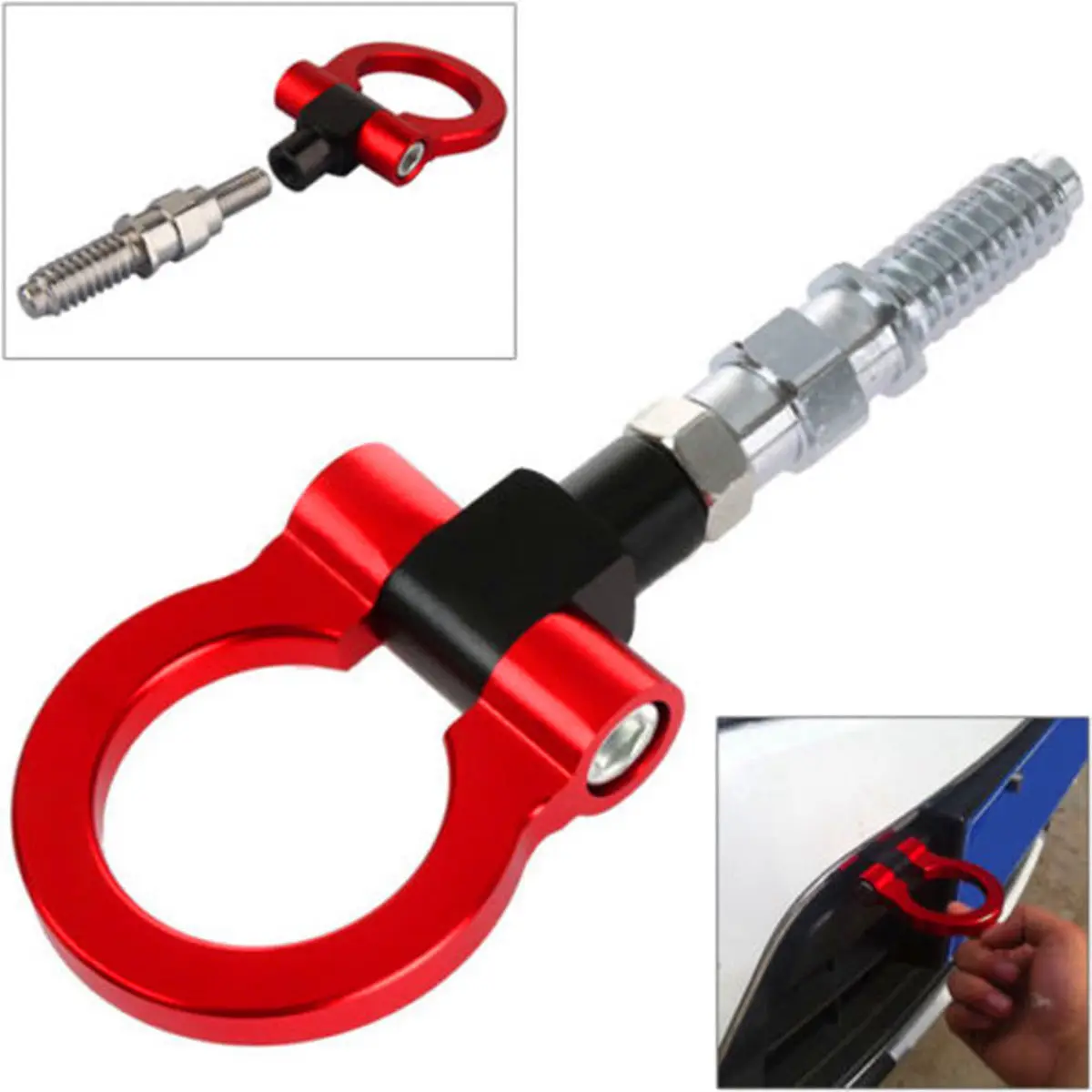 Новое красное буксировочное кольцо для прицепа передний и задний Алюминий