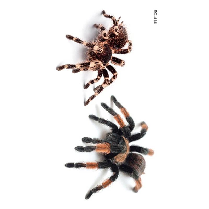 1/5pcs 3D Spider Halloween Tattoo Water Transfer Flash Tatoo Fake Tattoo Waterproof Temporary Tattoo Sticker For Men Women