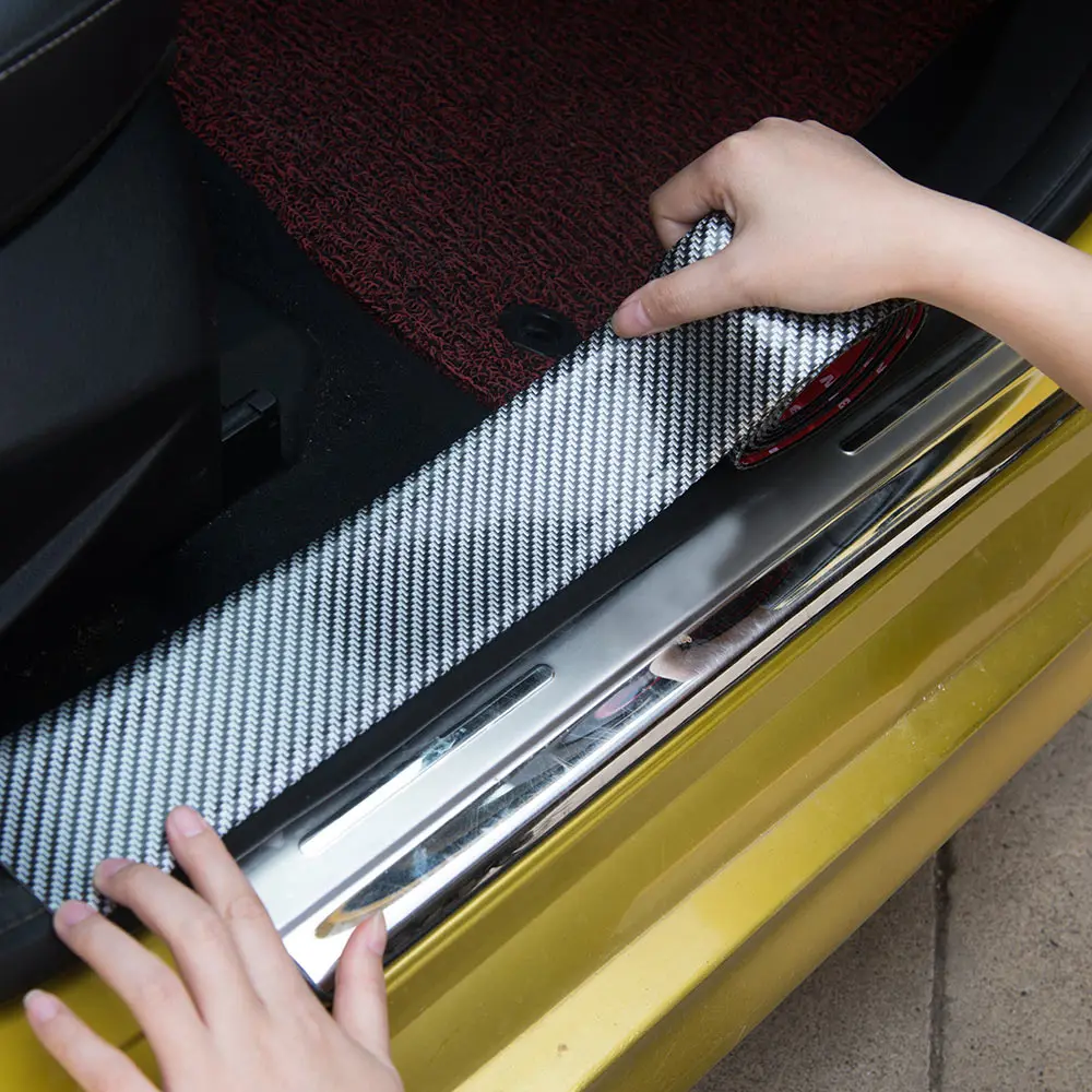 Стайлинг автомобиля 5D резиновые наклейки из углеродного волокна протектор