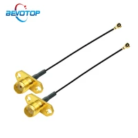 10pcs u fl ipx ipex4 mhf4 to sma rp sma female 2 hole flange panel mount rf113 pigtail wifi antenna extension cable jumper
