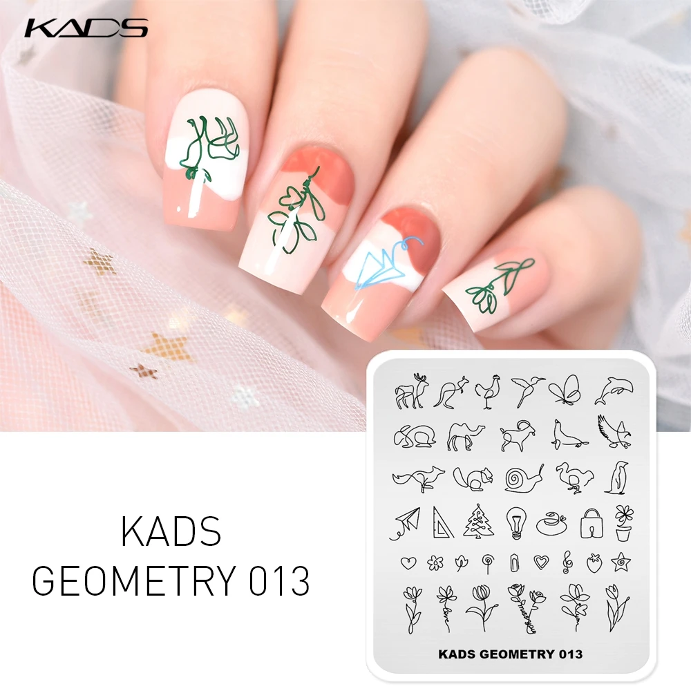 1 шт. пластины для стемпинга ногтей рисунок линии животное растение шаблон