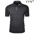 Мужская спортивная футболка с коротким рукавом, с отложным воротником