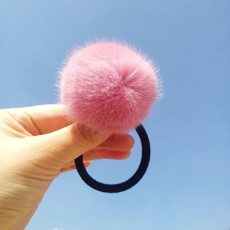 

Woman Big Pompom Hair Ties Girls Elastic Hair Band Rubber Band Hair Accessories Gum Rope Cute Scrunchies Ponytail Holder