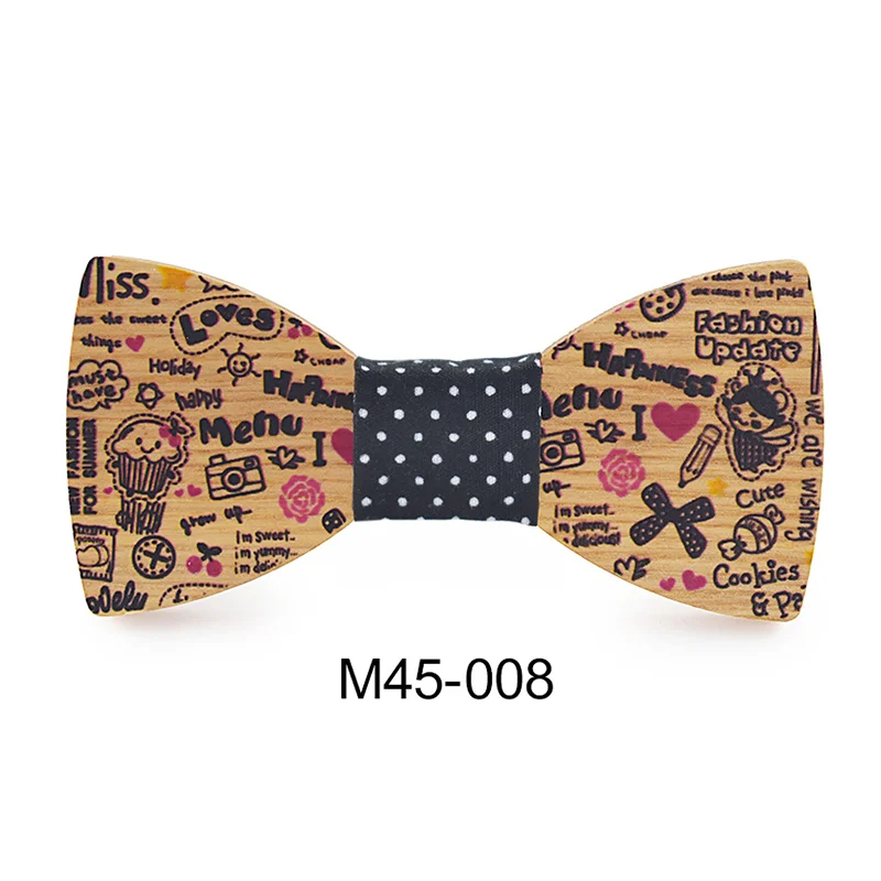 Fashion Apparel Accessories Cartoon Ties Men Boys Wooden Bow ties Kids girls Bowties Butterfly Cravat cutey Wood tie | Аксессуары для