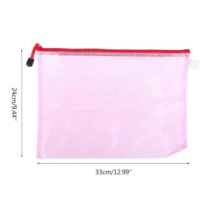 

G92E A4 Size Mesh Document File Bags Storage Pouch with Zipper for Cosmetics Offices