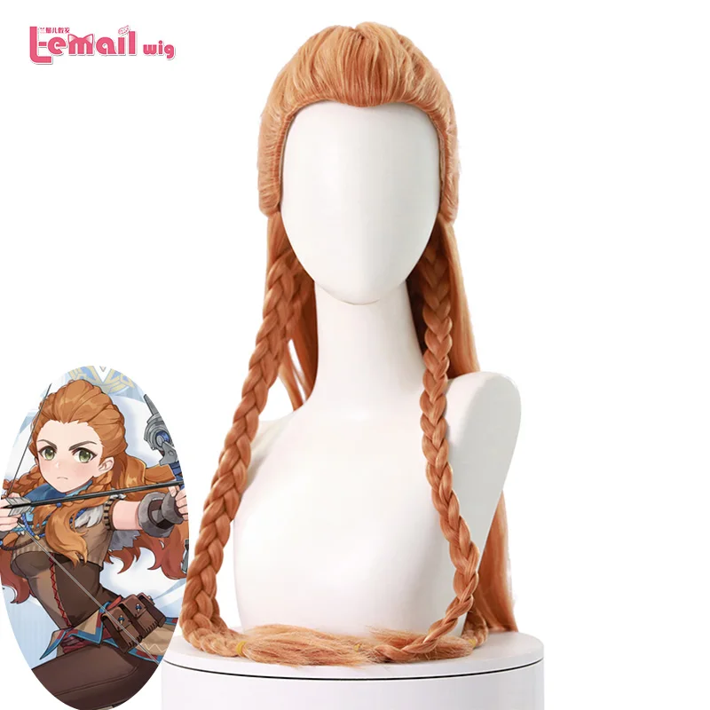 

Парик Genshin Impact Aloy, парик Genshin Impact для косплея, парик алой, длинные коричневые плетеные парики для женщин, синтетические волосы