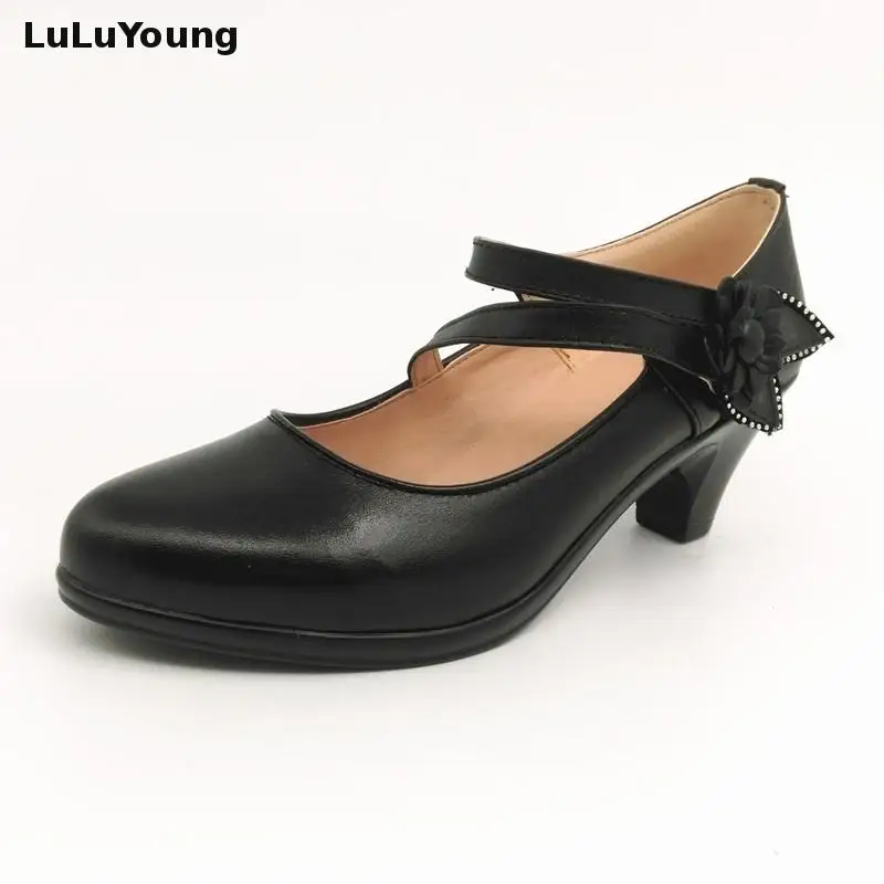 Обувь из натуральной кожи для женщин Стразы органической Удобная черная