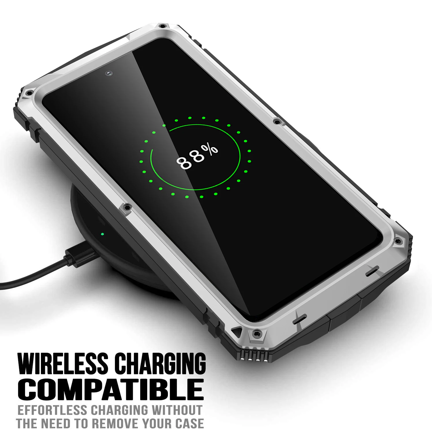 Full Protective Heavy Duty Metal Armor Case For Samsung Galaxy S21 FE S21 Plus S21 Ultra Built-in Bracket Toughened Glass Case