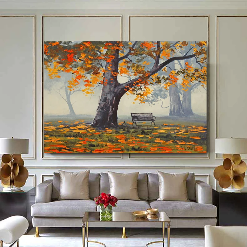 RELIABLI Искусство Дерево осенний пейзаж картины для дома холст живописи Плакаты и