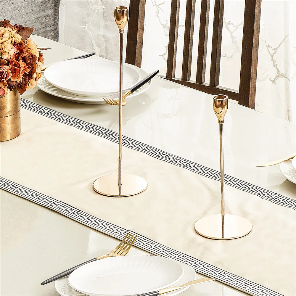 Настольные бегуны Topfinel мягкие бархатные Геометрические Роскошные скатерти для
