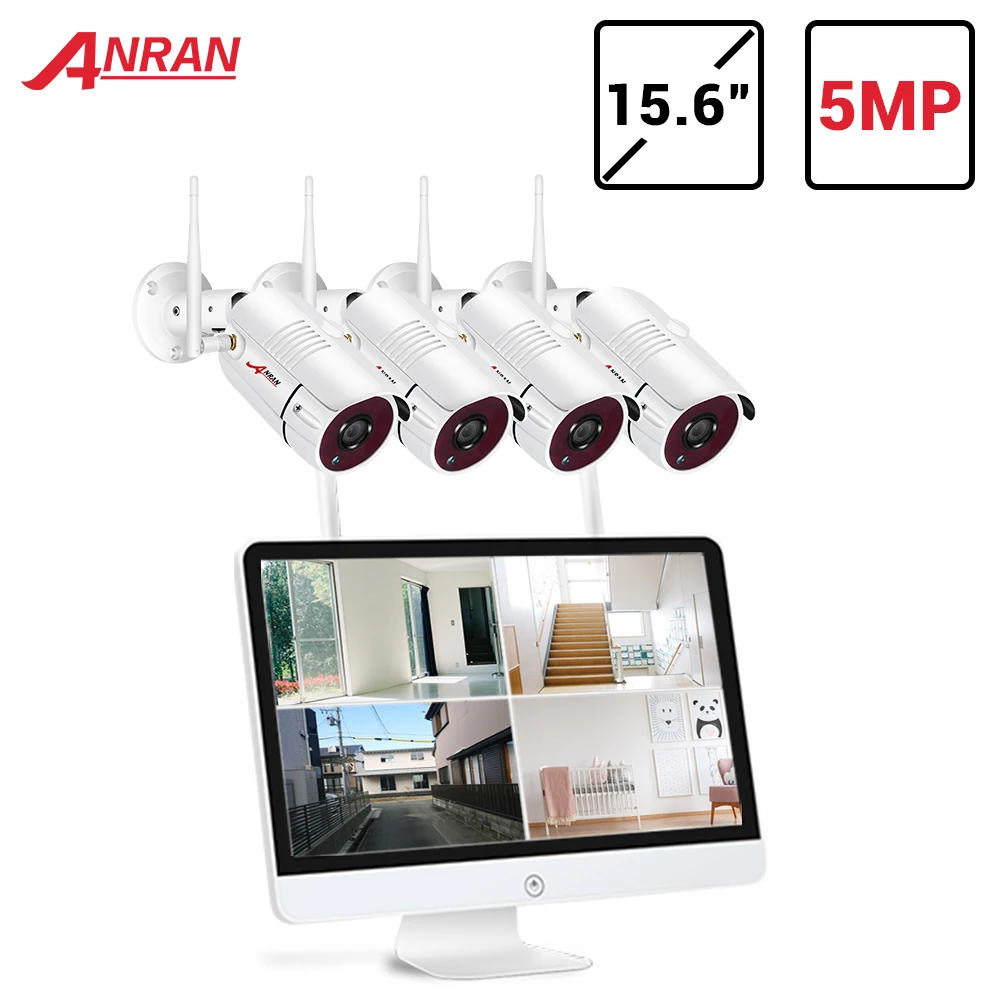 ANRAN 5MP Беспроводная CCTV система H.265 наружная камера IP безопасности комплект