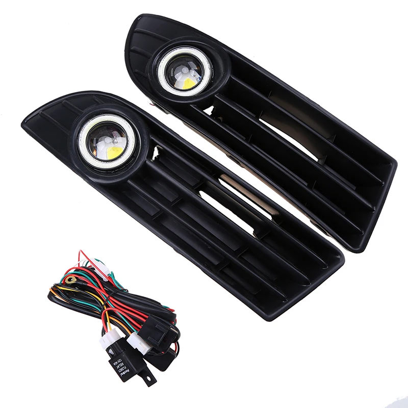 POSSBAY Front Bumper Grille Fog Light Lamp with Angle Eye for VW Polo MK4 9N3 2005-2009 Facelift LED Car Lights | Автомобили и