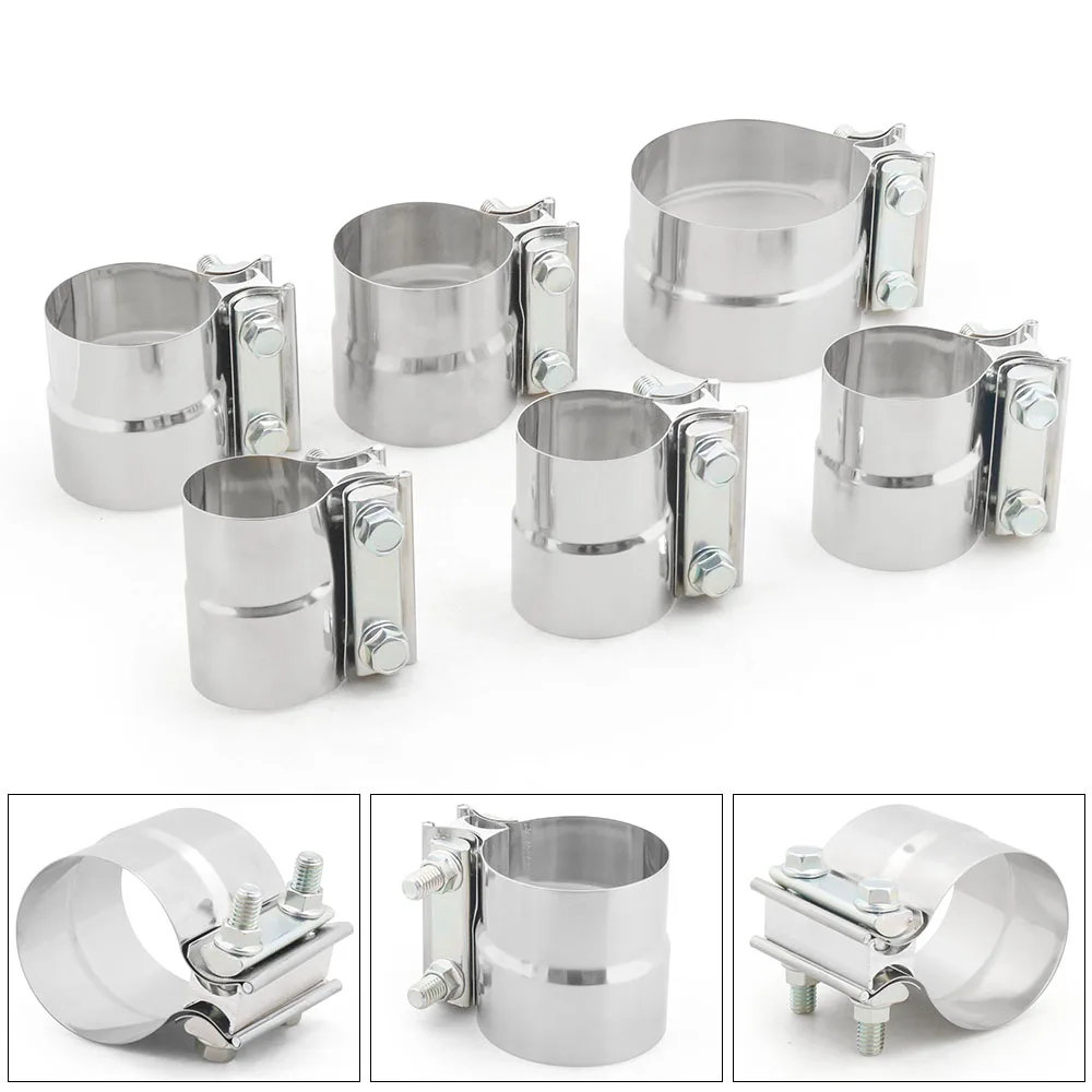 

2.0" 2.25" 2.5" 2.75'' 3.0" 4.0" Stainless Steel Butt Joint Band Exhaust Clamp Sleeve Coupler T304