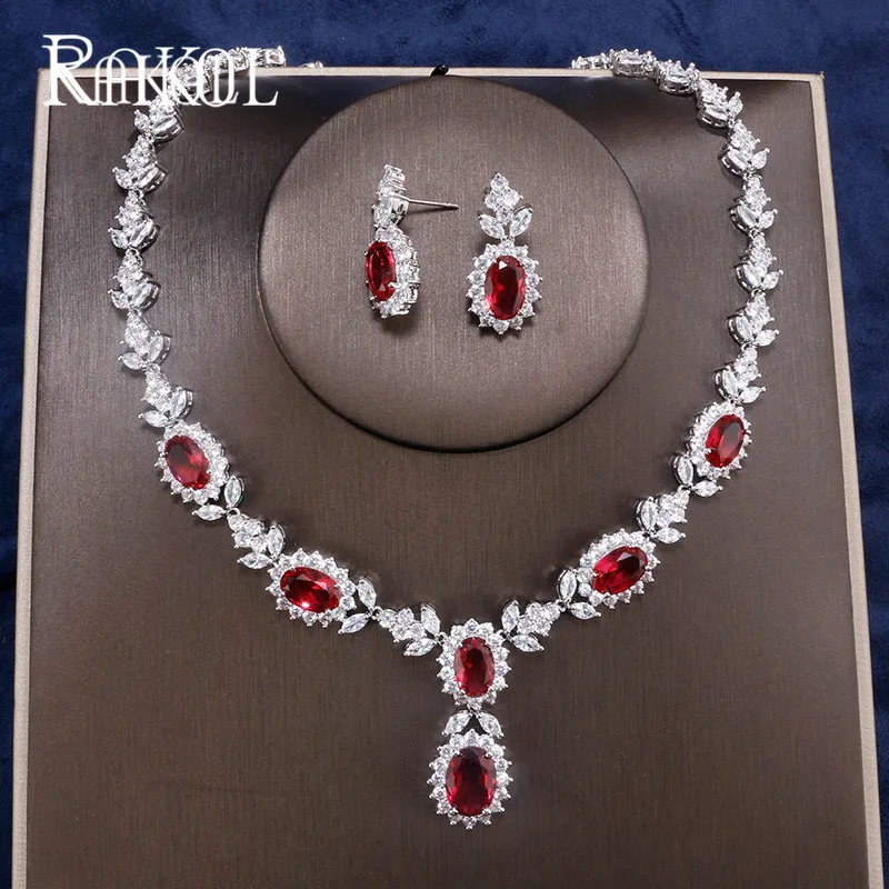 RAKOL романтический модный белый комплект ювелирных изделий цветок дизайн капли