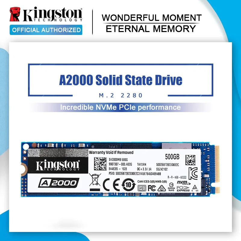 Kingston A2000 NVMe M.2 2280 SATA SSD 120 ГБ 240 ГБ 480 ГБ 960 ГБ Внутренний твердотельный диск Жесткий диск SFF для ПК ноутбука ультрабука