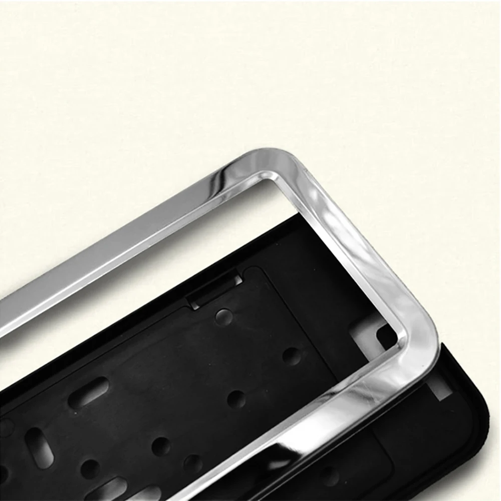 

1 Set Stainless Steel Car License Plate Frame Number Plate Holder With 8 Security Pins European German Russian 8K Premium