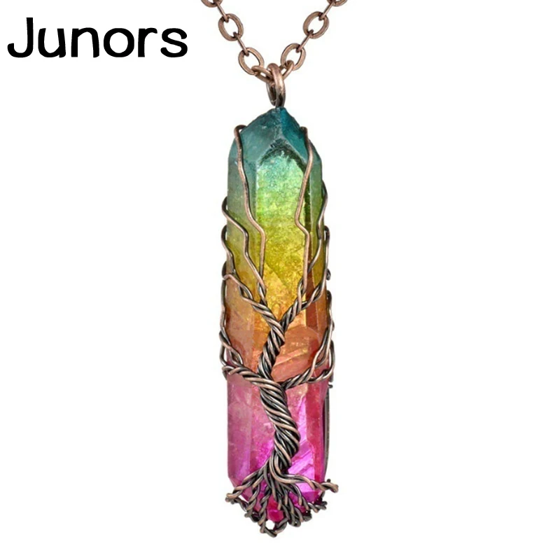 7 Чакр Ainbow ожерелье из натурального камня для женщин и мужчин энергетическая