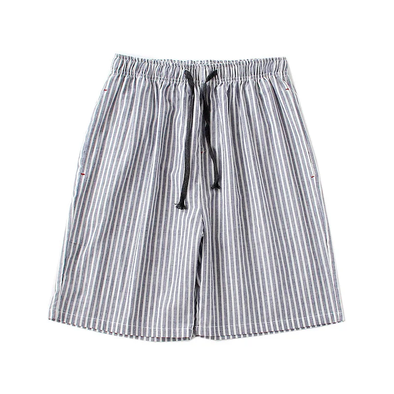 

Новые летние шорты тонкие хлопковые однотонные Цвет полосатые пижамные штаны мужские Пижамные штаны Свободные повседневные размера плюс, ...