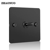 wall lamp switch black stainless steel panel 1 4 gang 2 way retro brass toggle switch household usb outlet 110 250v