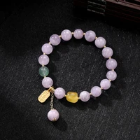 exquisite round lavender beaded bracelet fine jewelry light purple bangles for women gift accessories charm bracelet